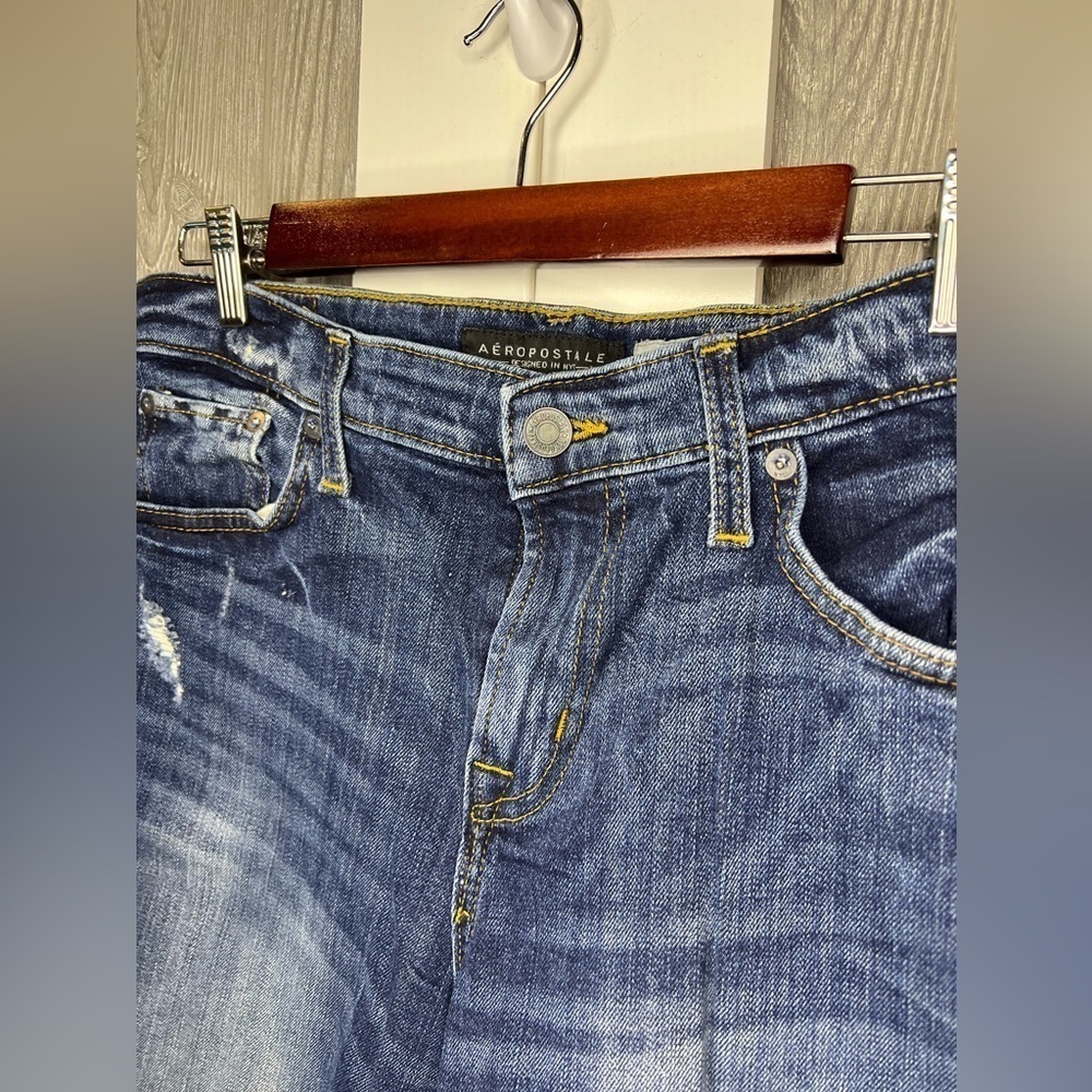 D14.19 Aeropostale Cut Off Shorts Blue Distressed 31 waist - Picture 3 of 7